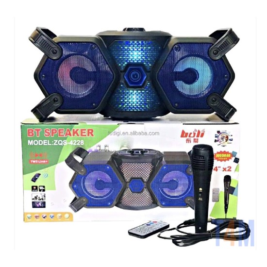 Sing-e Portable Wireless Speaker ZQS4228 with Mic and Remote Control Blue